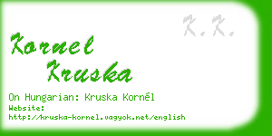 kornel kruska business card